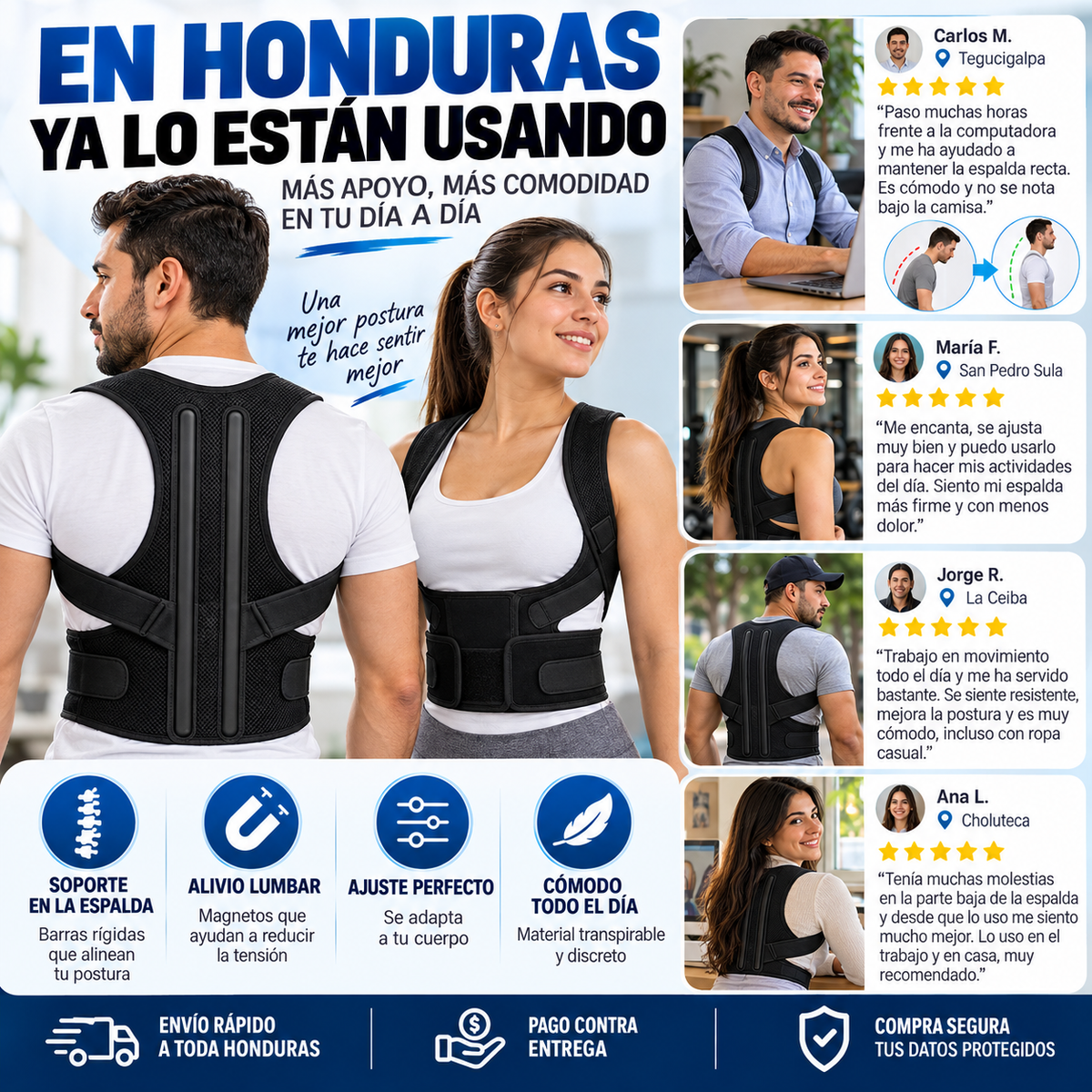 Corrector de Postura con Soporte Lumbar