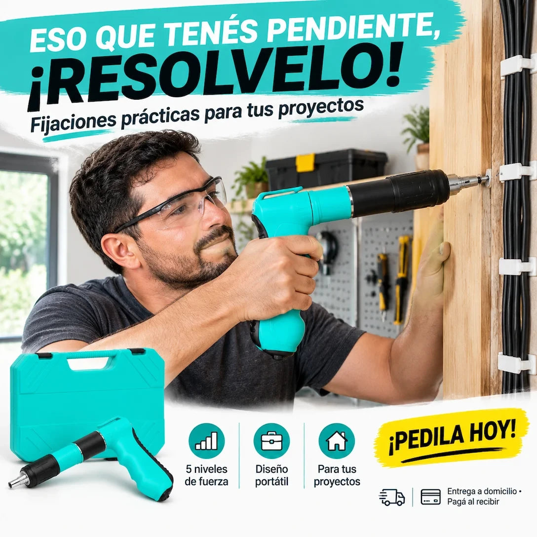 Pistola de Clavos Manual para Concreto — ¡Clavá en la Pared sin Taladro!