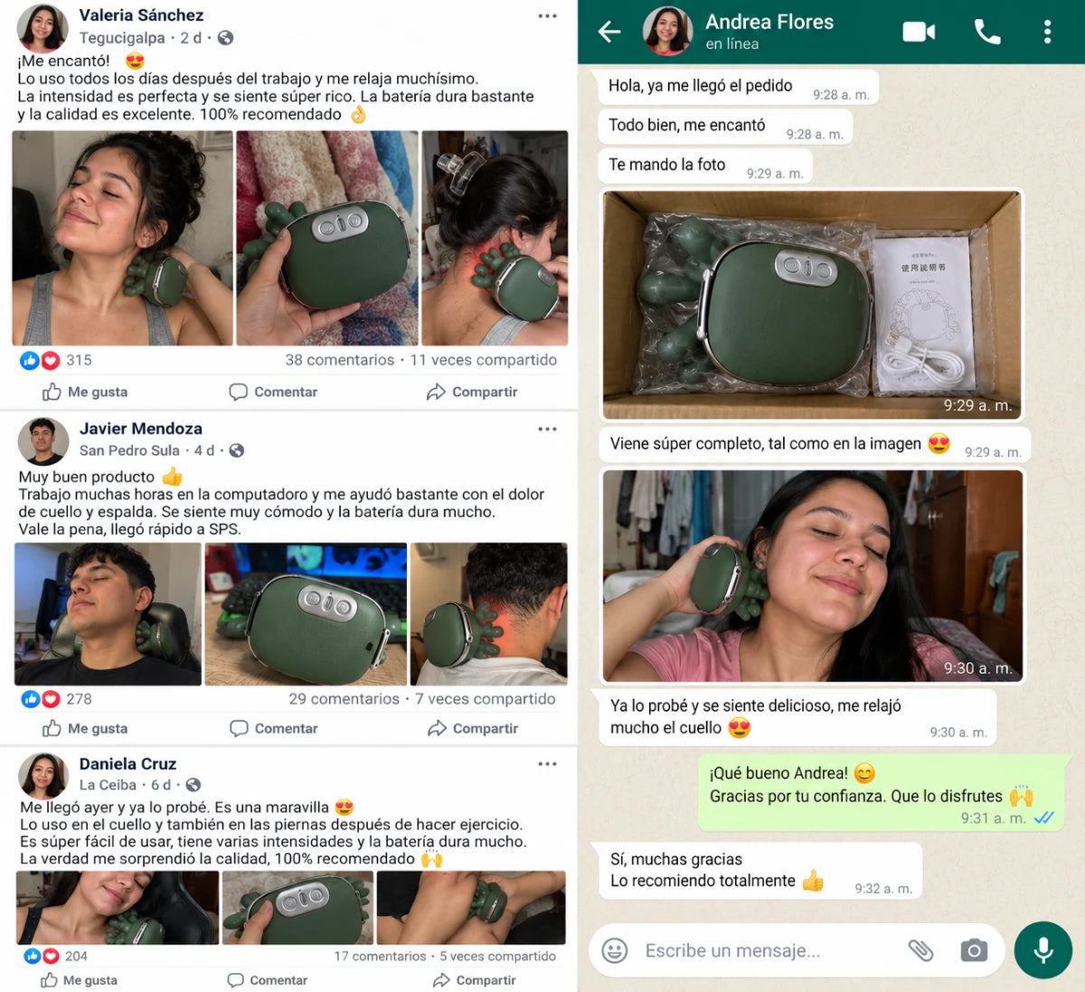 RelaxHand Pro | Masajeador de Cuello, Espalda y Piernas con Calor + Pago al Recibir + Garantía