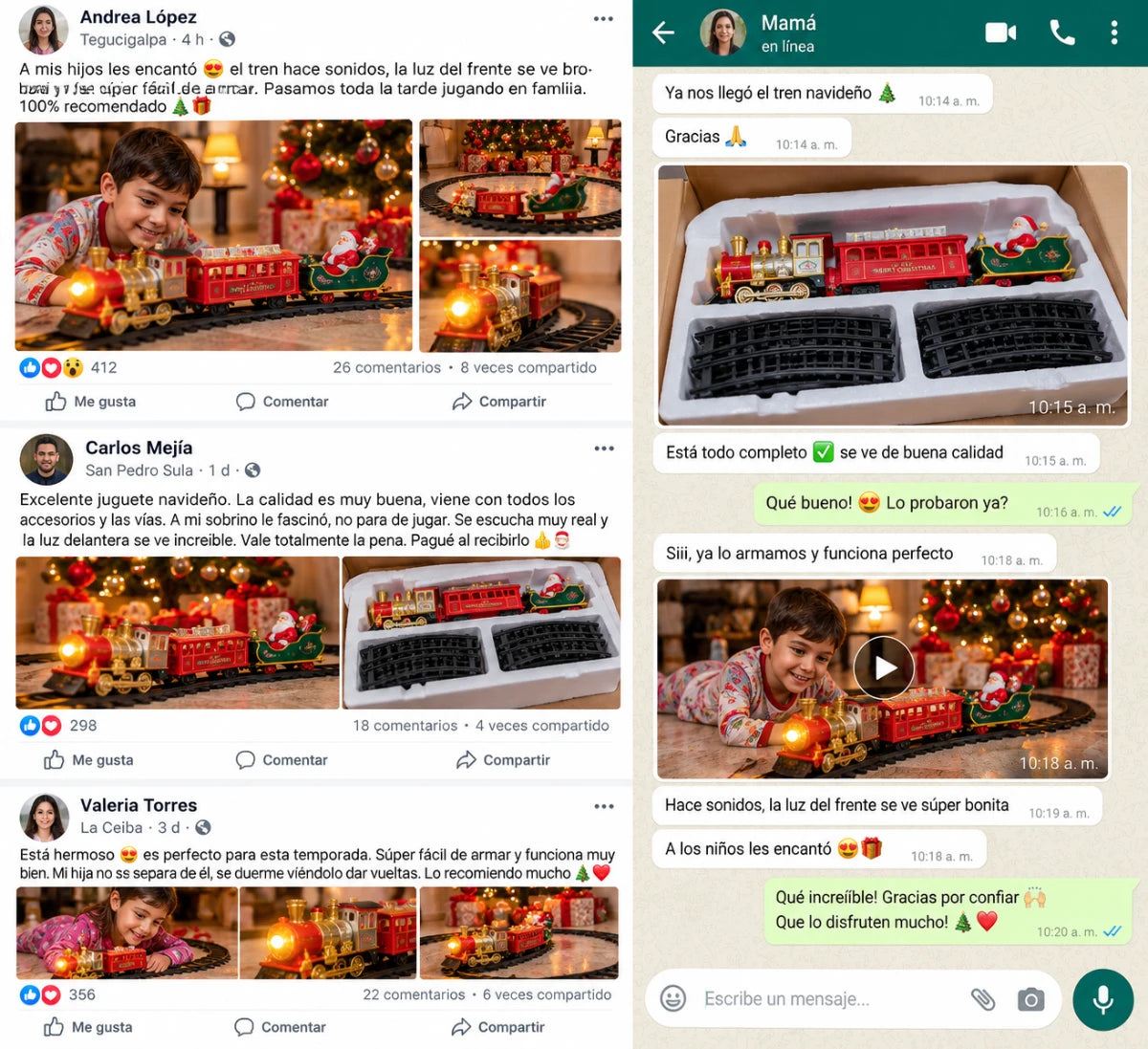 Tren Navideño con Luz y Música