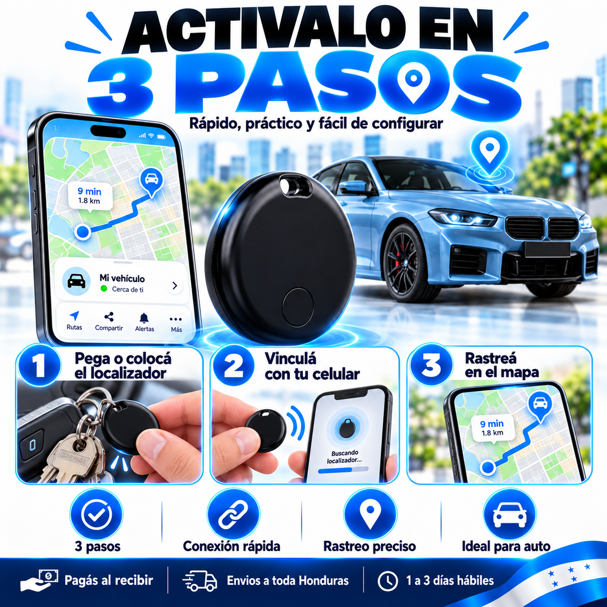 SecureTrack™ – Rastreador GPS para Vehiculos, Mascotas , personas y más Garantía 12 Meses