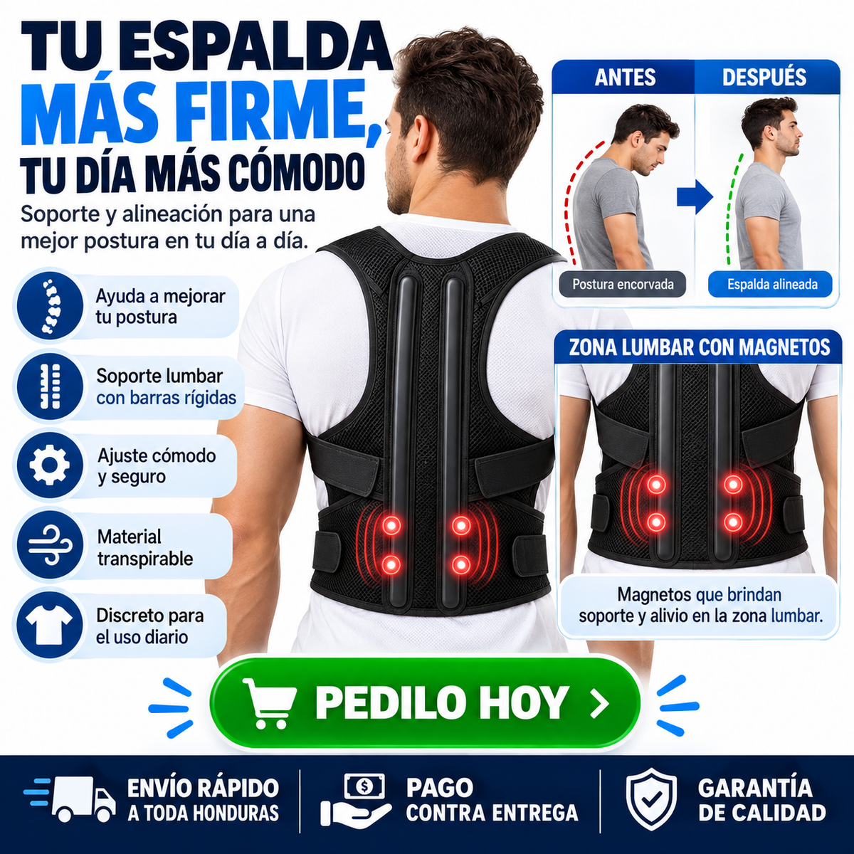 Corrector de Postura con Soporte Lumbar