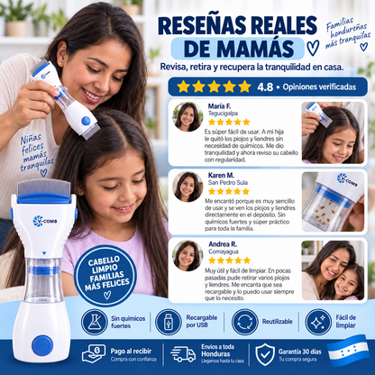 PioClean™ Pro – Eliminador Eléctrico de Piojos y Liendres (Recargable)