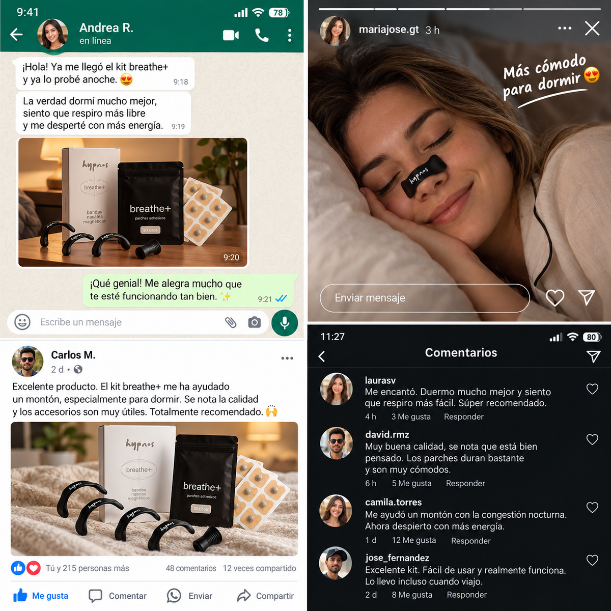 NightBreathe™ — Tiras Nasales para Respirar Mejor