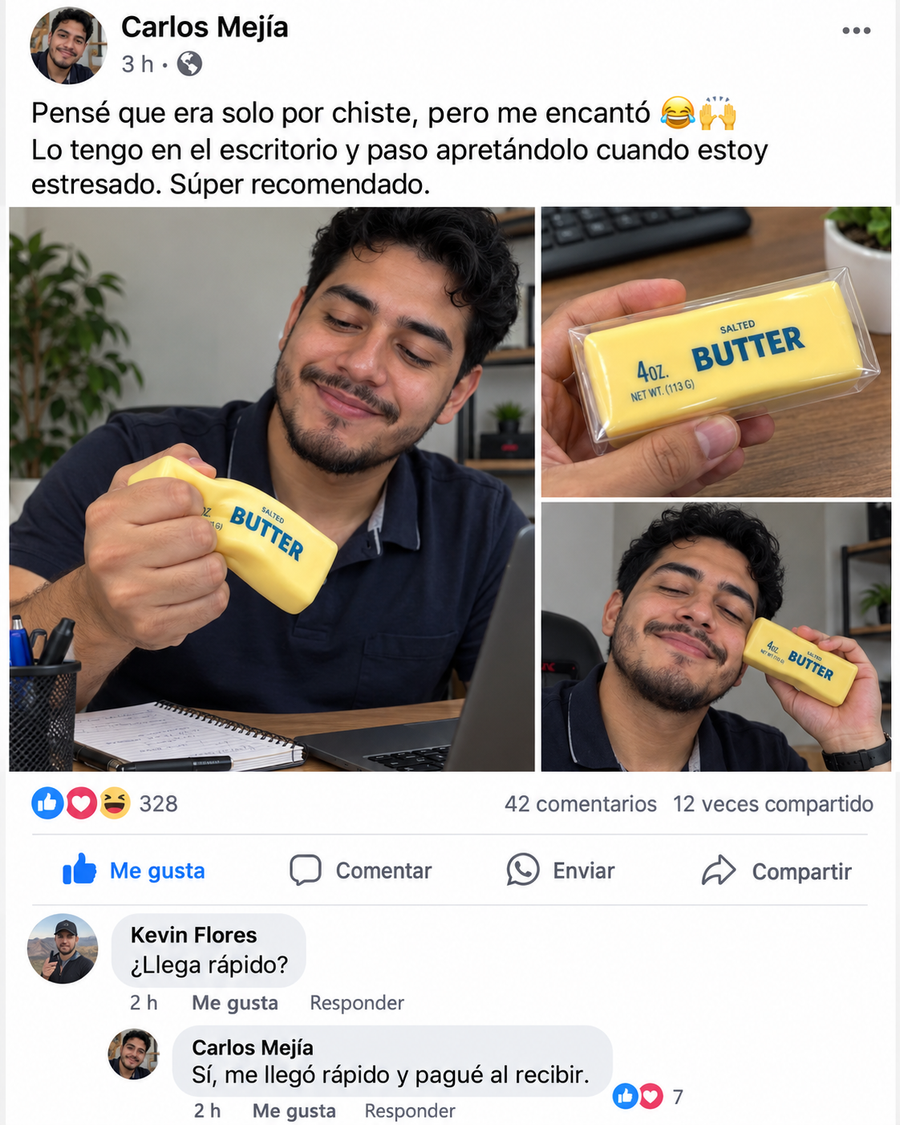 Juguete sensorial para apretar con mantequilla de levantamiento lento, juguete sensorial para aliviar el estrés, juguetes suaves y elásticos, para aliviar la ansiedad - reseña de cliente 2