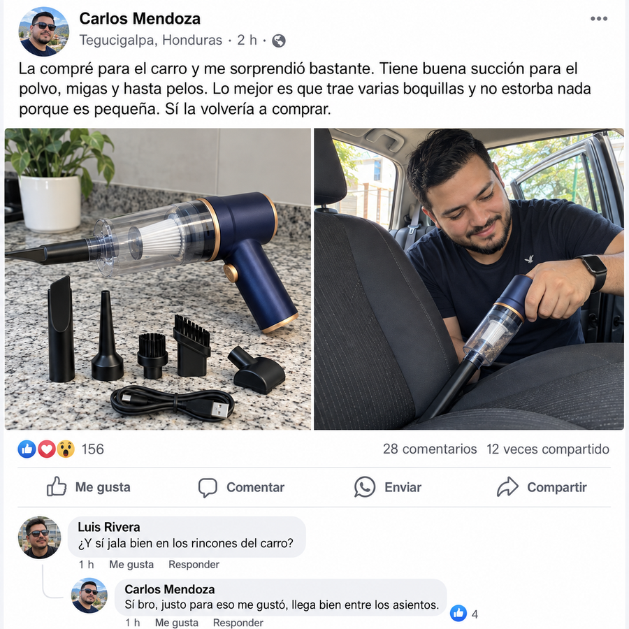 Aspiradora Portátil Inalámbrica TurboClean™ - reseña de cliente 3
