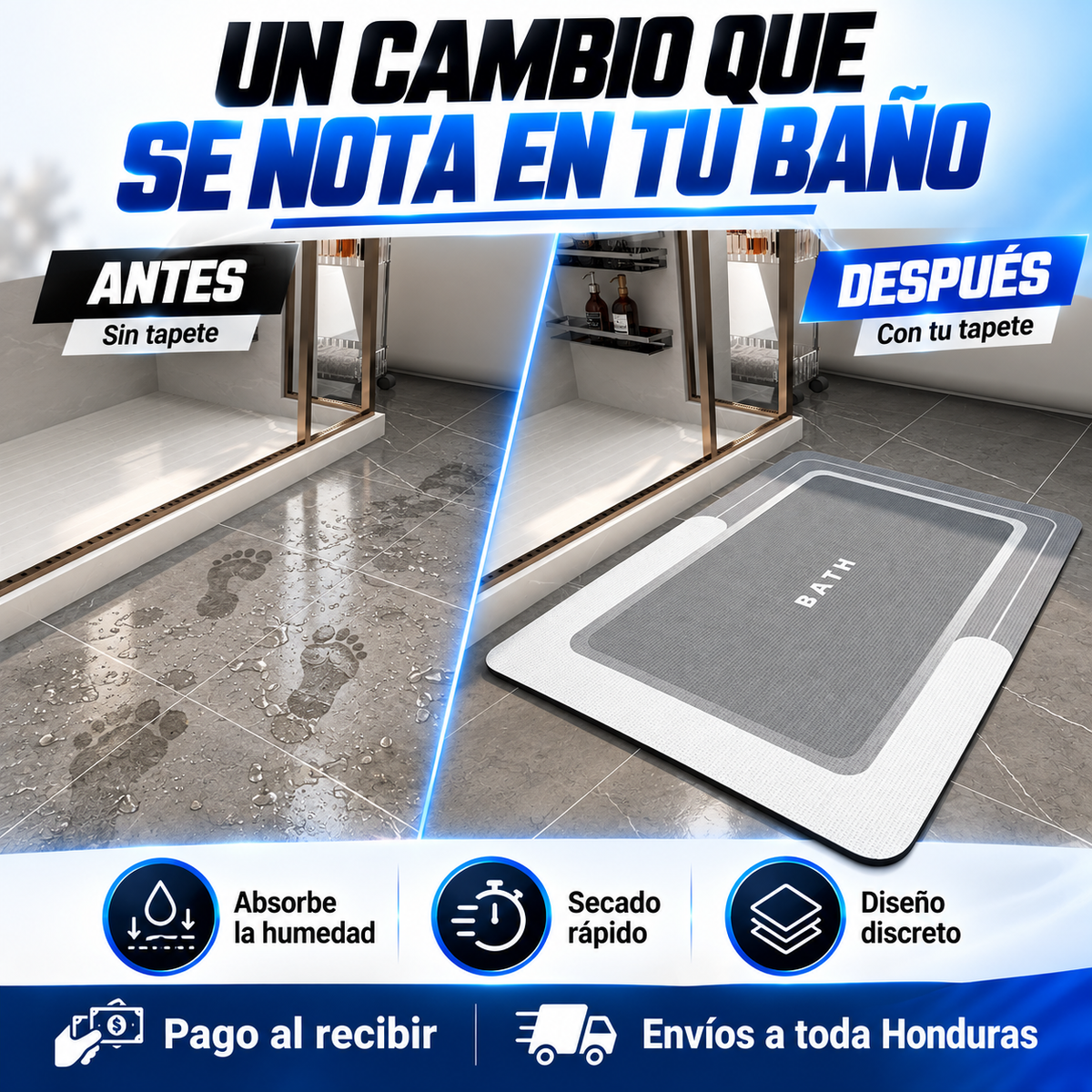 Tapete Mágico Súper Absorbente para Baño