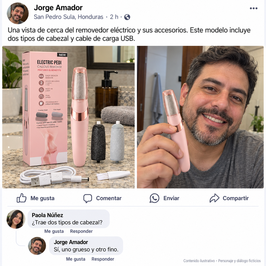 Removedor Eléctrico de Callos — ¡Pedicura Profesional en Casa sin Salón! - reseña de cliente 2