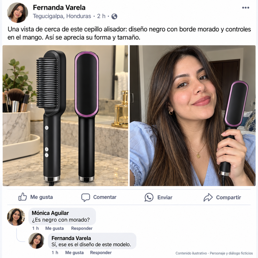 Cepillo Alisador Premium Amazon Importado de Alta Temperatura con garantía 12 Meses - reseña de cliente 1