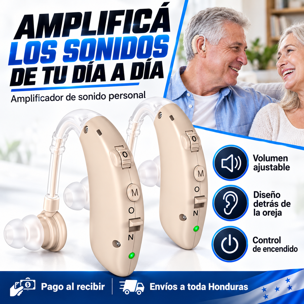 Audífonos amplificadores auditivos para pérdida auditiva con garantia 12 meses