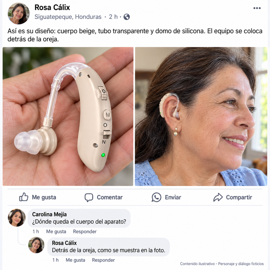 Audífonos amplificadores auditivos para pérdida auditiva con garantia 12 meses - reseña de cliente 1