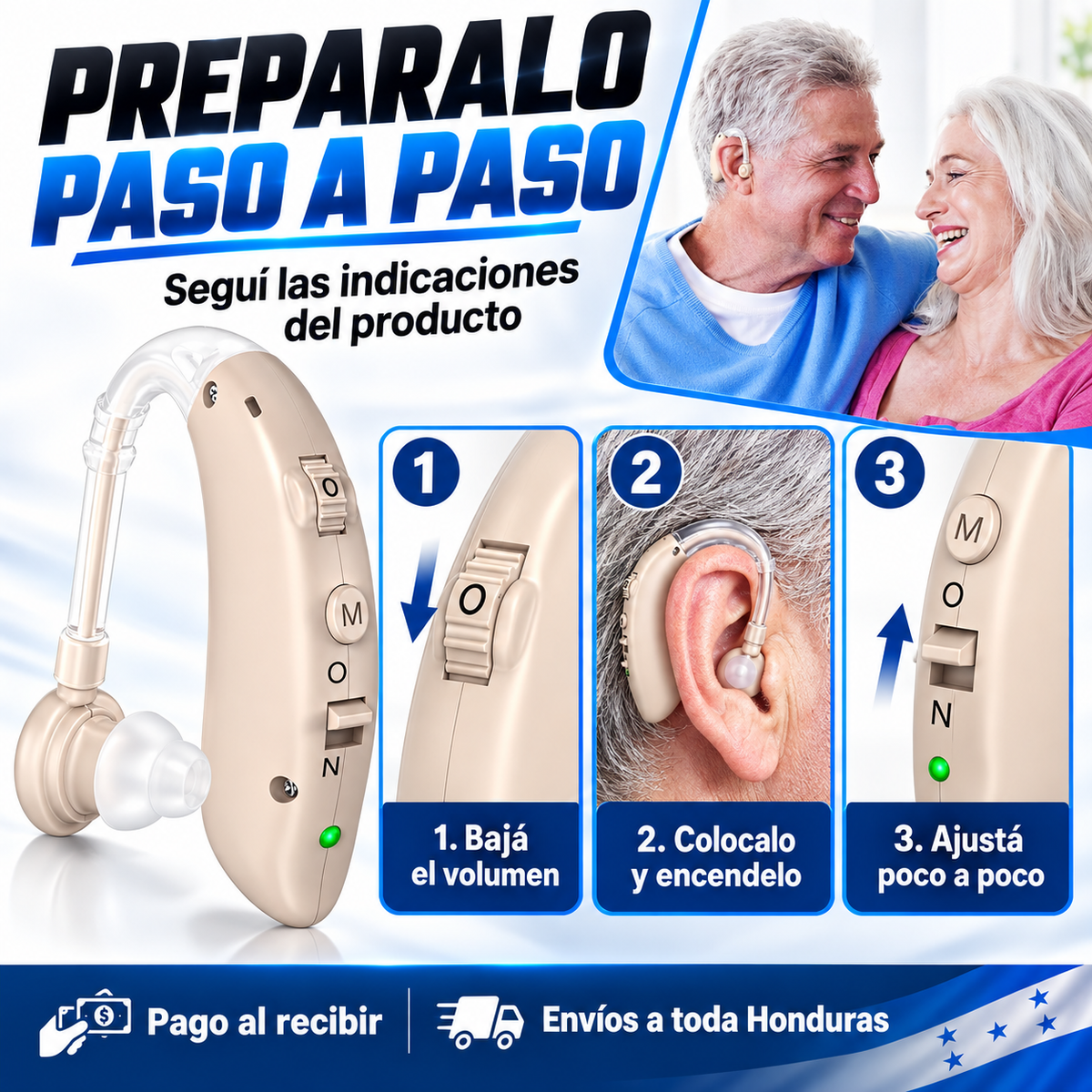 Audífonos amplificadores auditivos para pérdida auditiva con garantia 12 meses