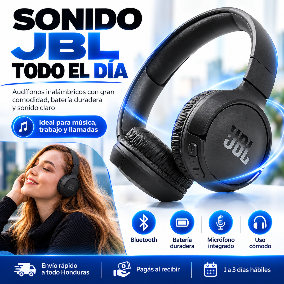 JBL Tune 720BT – Audífonos Inalámbricos con Sonido JBL Pure Bass
