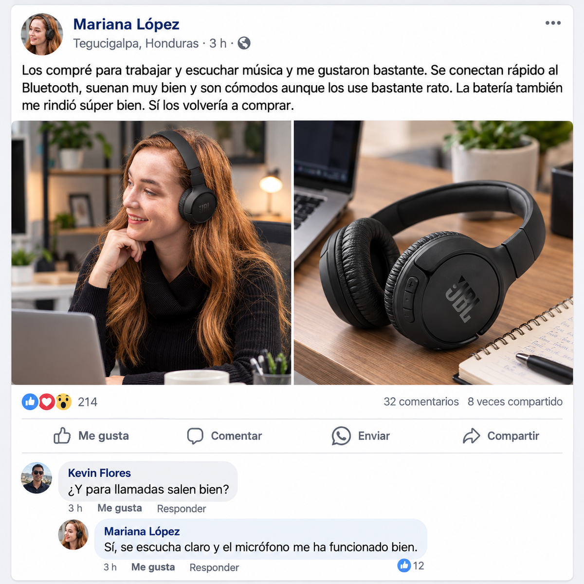 JBL Tune 720BT – Audífonos Inalámbricos con Sonido JBL Pure Bass