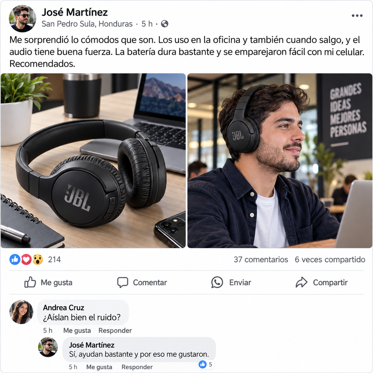JBL Tune 720BT – Audífonos Inalámbricos con Sonido JBL Pure Bass