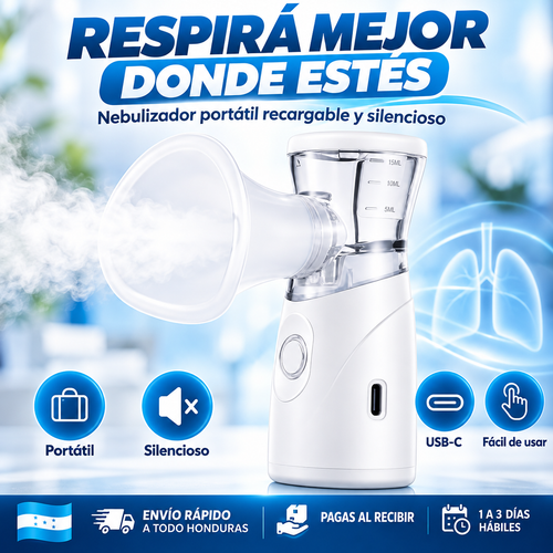 BreatheEase Ultra™ – Nebulizador Ultrasónico Portátil