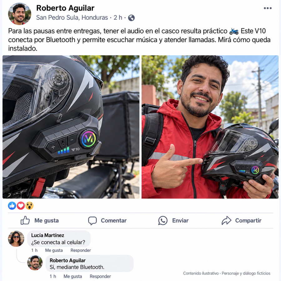 RideConnect Pro | Manos Libres | Batería 40H | Resistente al Agua | Pago al Recibir HN - reseña de cliente 2