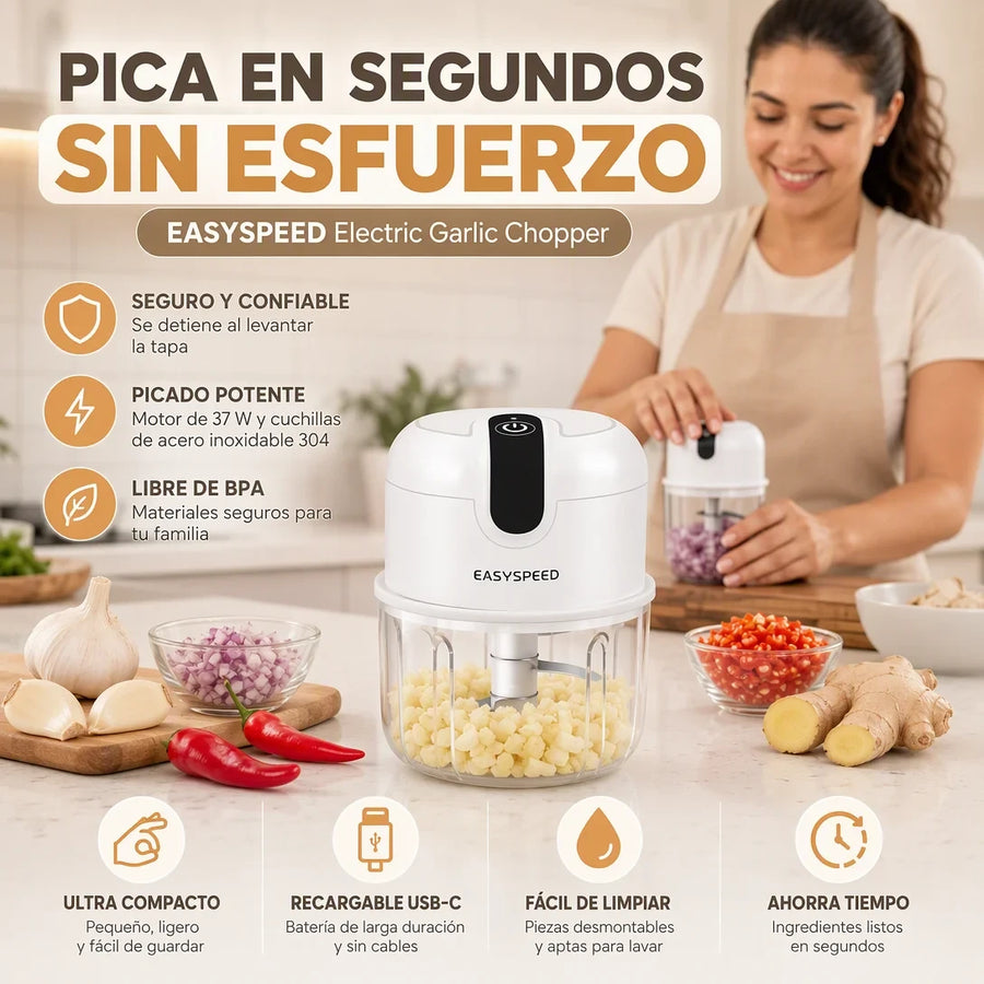 Mini Picador Eléctrico Inalámbrico Recargable | AMAZON GARANTIA Y CERTIFICADO | ChopMaster Go - imagen 2