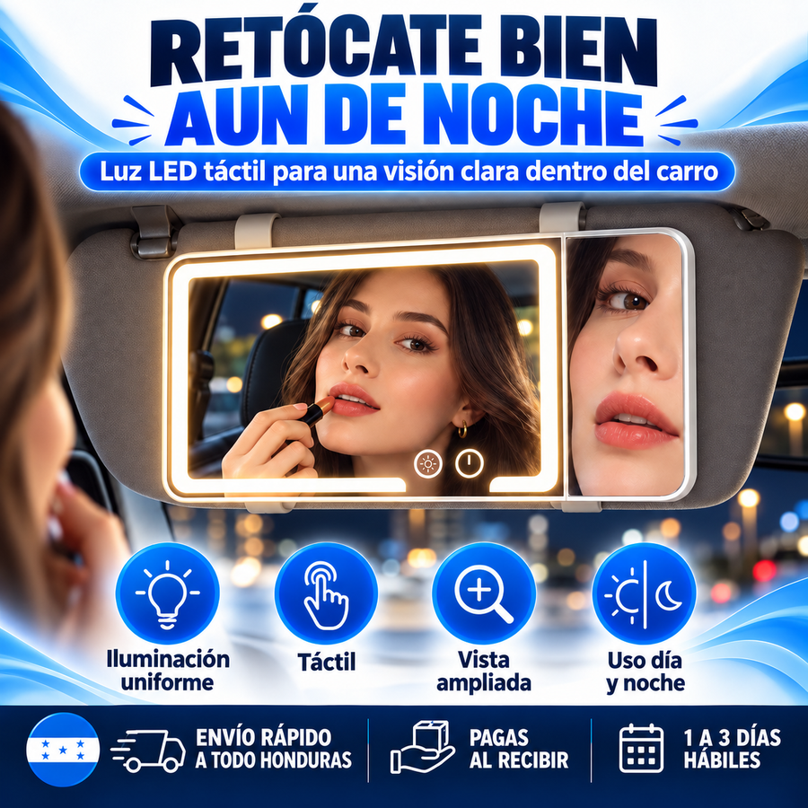 Espejo LED para Visera — ¡Maquillate Perfecta en tu Carro! - reseña de cliente 3
