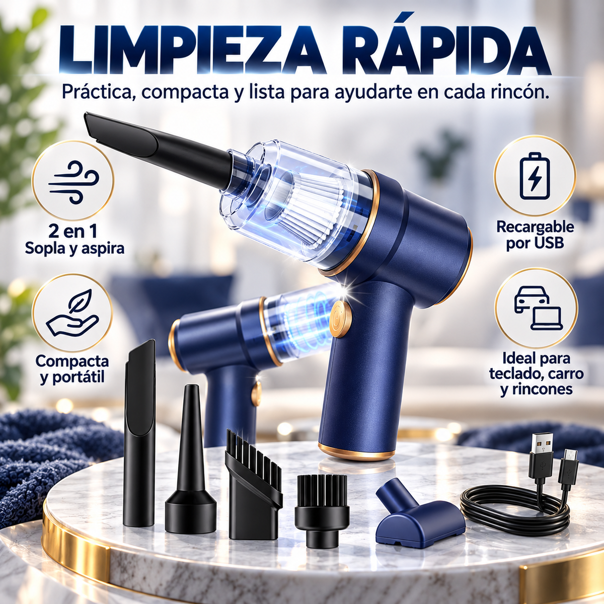 Aspiradora Portátil Inalámbrica TurboClean™