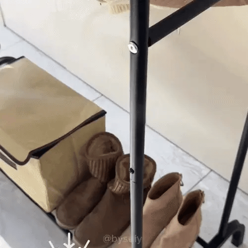 Perchero Máxima Resistencia Closet Abierto Doble Barra con Ruedas