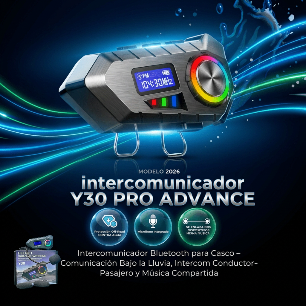 Y30 Wireless Helmet Headset – Intercomunicador Bluetooth para Casco IP65 - Inversiones Alkosto